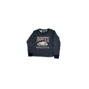 Roots Canada Black and White Cotton Sweatshirt - Women’s Size Medium